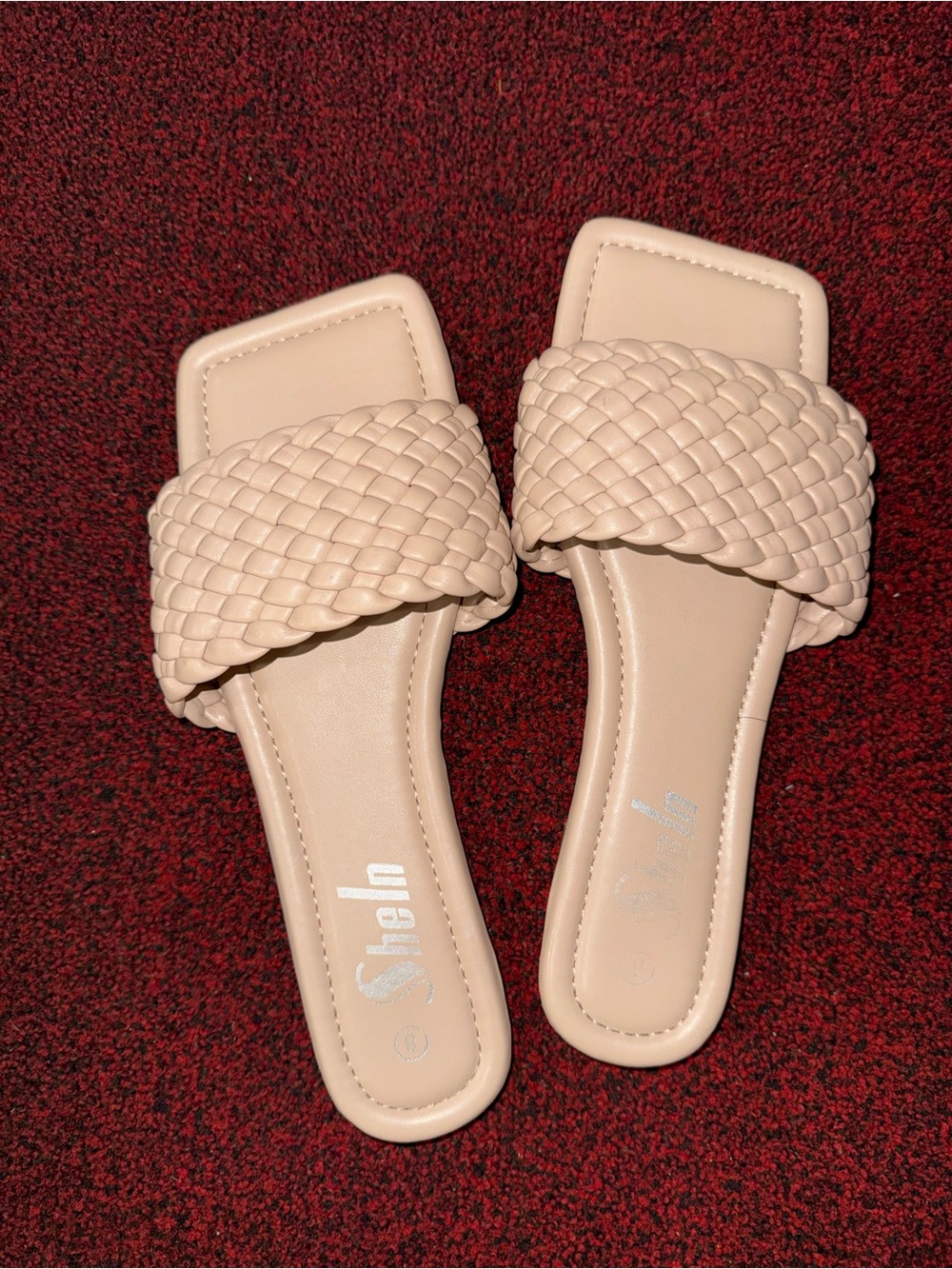 SHEIN Women's Braided Slide Mules in Light Beige